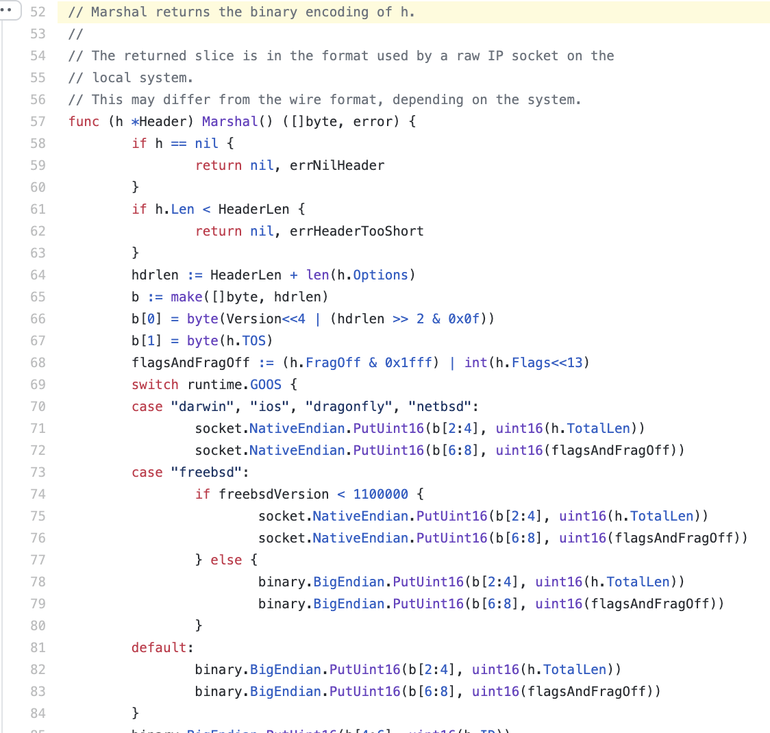 Image of ipv4 Header code